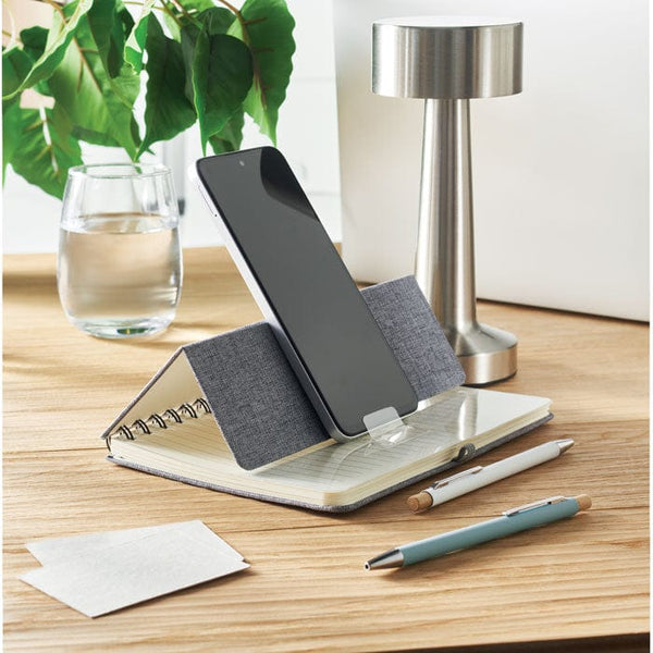 Notebook A5 con supporto phone - personalizzabile con logo