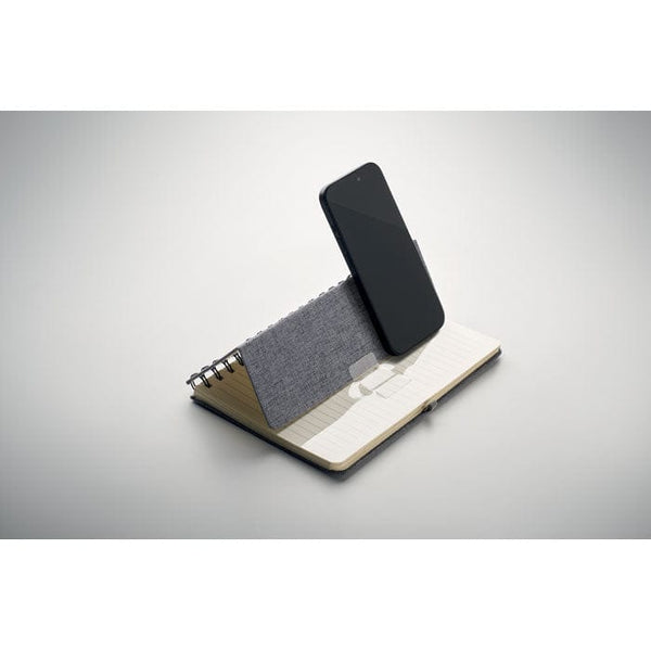 Notebook A5 con supporto phone - personalizzabile con logo