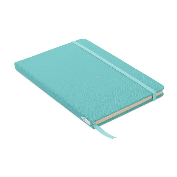 Notebook A5 in 600D RPET Azzurro - personalizzabile con logo