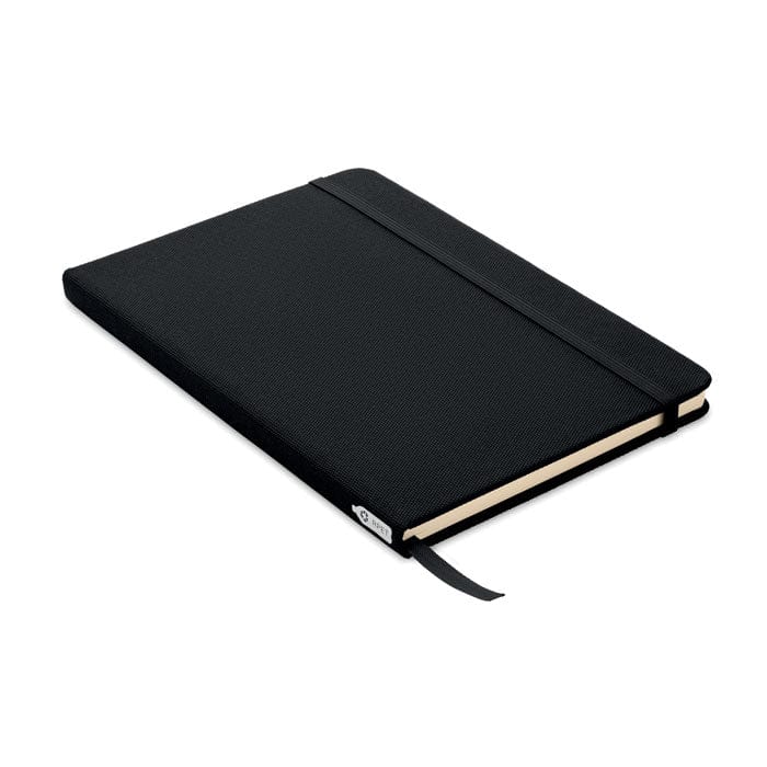 Notebook A5 in 600D RPET Nero - personalizzabile con logo