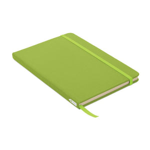 Notebook A5 in 600D RPET verde calce - personalizzabile con logo