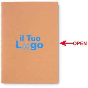 Notebook A5 in carta beige - personalizzabile con logo