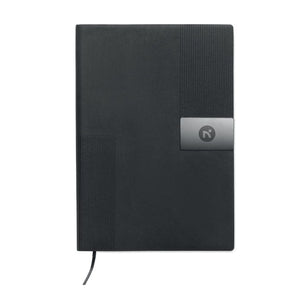 Notebook A5 in morbido PU Nero - personalizzabile con logo