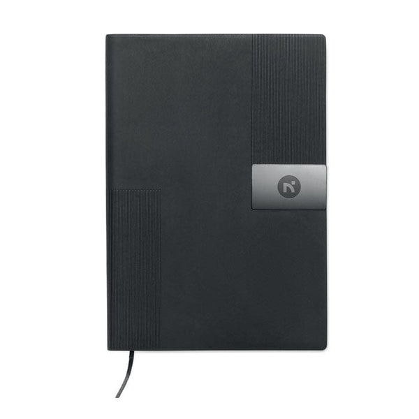 Notebook A5 in morbido PU Nero - personalizzabile con logo