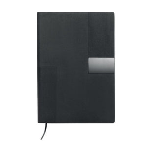 Notebook A5 in morbido PU Nero - personalizzabile con logo