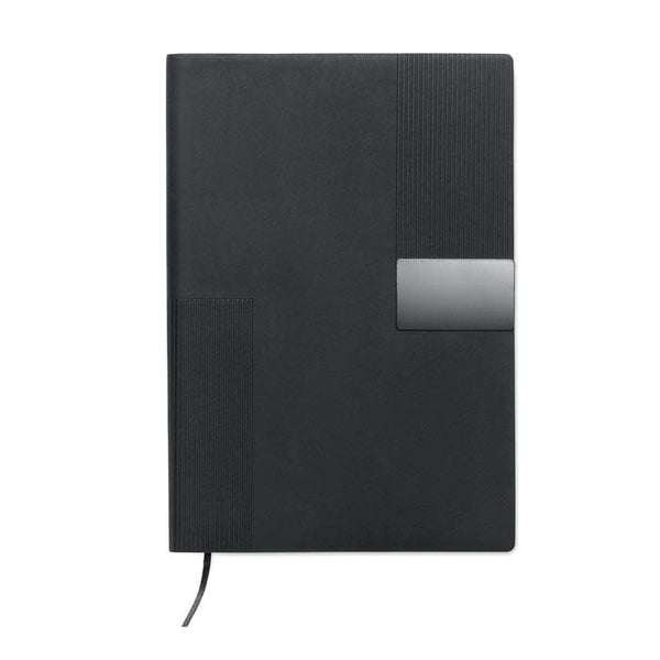 Notebook A5 in morbido PU Nero - personalizzabile con logo