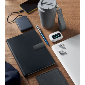 Notebook A5 in morbido PU Nero - personalizzabile con logo