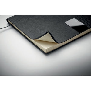 Notebook A5 in morbido PU Nero - personalizzabile con logo