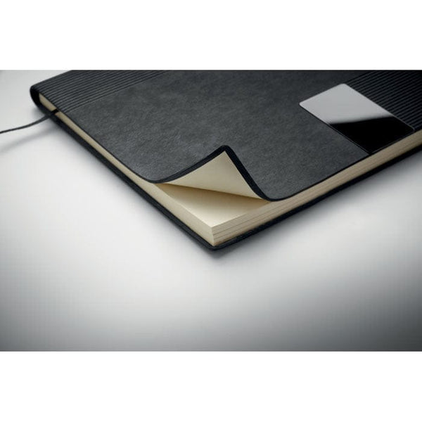 Notebook A5 in morbido PU Nero - personalizzabile con logo