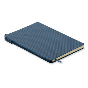 Notebook A5 in PU con penna blu navy - personalizzabile con logo