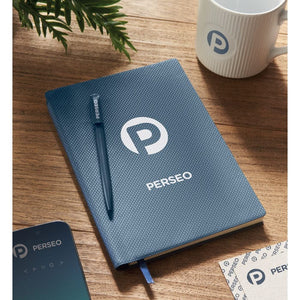 Notebook A5 in PU con penna - personalizzabile con logo