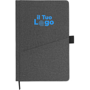 Notebook A5 in PU con tasca - personalizzabile con logo