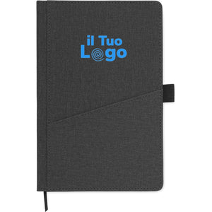 Notebook A5 in PU con tasca - personalizzabile con logo
