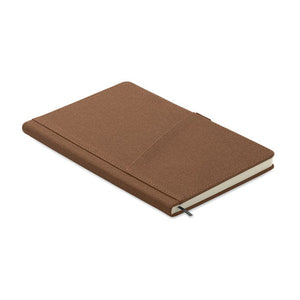 Notebook A5 in PU con tasca Marrone - personalizzabile con logo