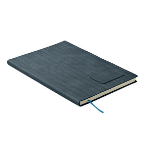 Notebook A5 in PU fumé Blu - personalizzabile con logo