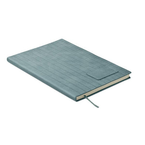Notebook A5 in PU fumé blu navy - personalizzabile con logo