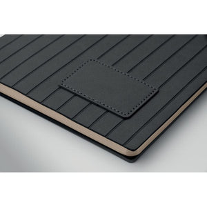 Notebook A5 in PU fumé - personalizzabile con logo