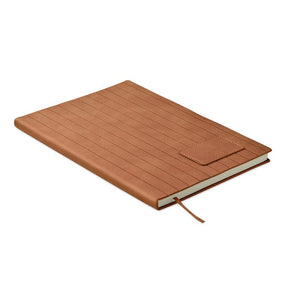 Notebook A5 in PU fumé Marrone - personalizzabile con logo