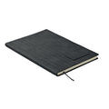 Notebook A5 in PU fumé Nero - personalizzabile con logo