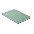 Notebook A5 in PU fumé verde calce - personalizzabile con logo