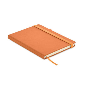 Notebook A5 in PU riciclato Arancio - personalizzabile con logo