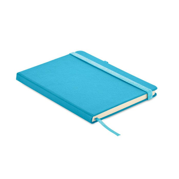 Notebook A5 in PU riciclato Azzurro - personalizzabile con logo