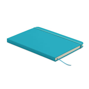 Notebook A5 in PU riciclato Azzurro - personalizzabile con logo
