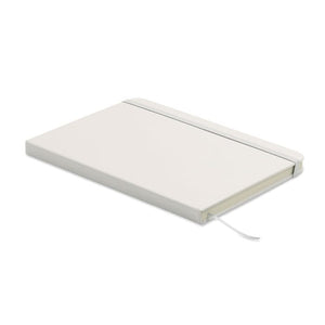 Notebook A5 in PU riciclato Bianco - personalizzabile con logo