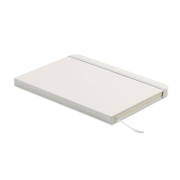 Notebook A5 in PU riciclato Bianco - personalizzabile con logo