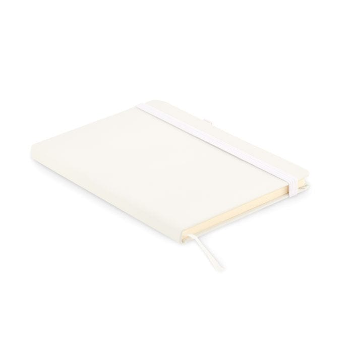 Notebook A5 in PU riciclato bianco - personalizzabile con logo