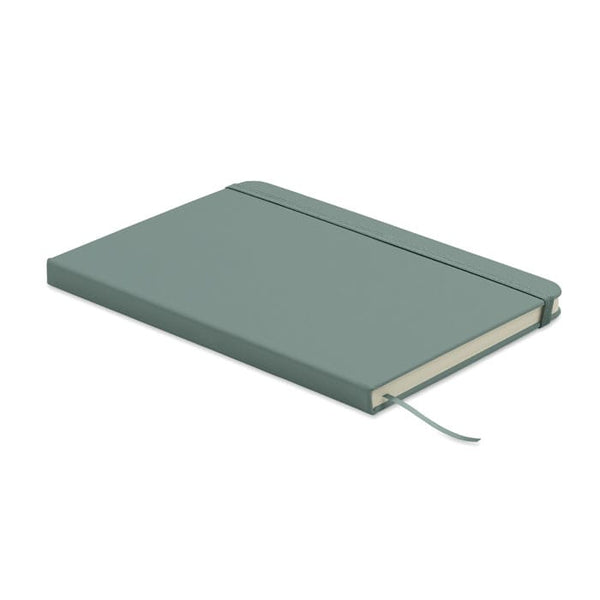 Notebook A5 in PU riciclato blu navy - personalizzabile con logo