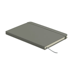 Notebook A5 in PU riciclato grigio - personalizzabile con logo