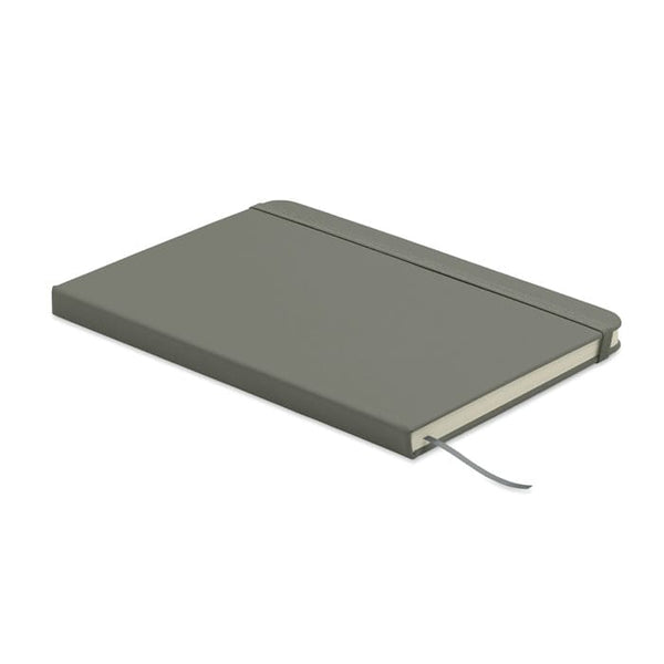 Notebook A5 in PU riciclato grigio - personalizzabile con logo