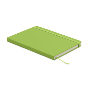 Notebook A5 in PU riciclato Lime - personalizzabile con logo