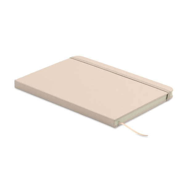 Notebook A5 in PU riciclato natural - personalizzabile con logo