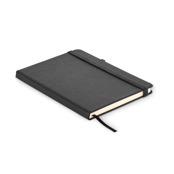 Notebook A5 in PU riciclato Nero - personalizzabile con logo