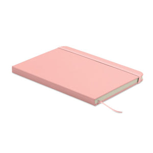 Notebook A5 in PU riciclato rosa - personalizzabile con logo