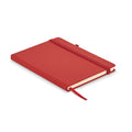 Notebook A5 in PU riciclato rosso - personalizzabile con logo