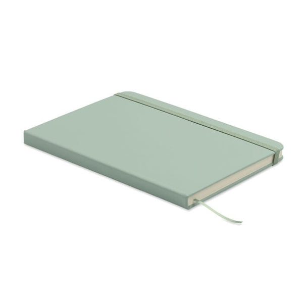 Notebook A5 in PU riciclato verde calce - personalizzabile con logo