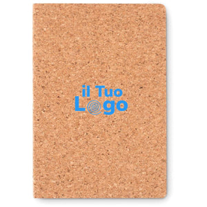 Notebook A5 in sughero beige - personalizzabile con logo