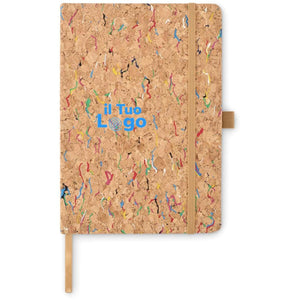 Notebook A5 in sughero colorato beige - personalizzabile con logo