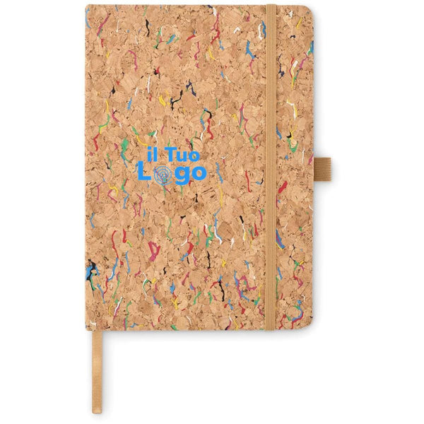 Notebook A5 in sughero colorato beige - personalizzabile con logo