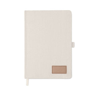 Notebook A5 in velluto a coste RPET - personalizzabile con logo