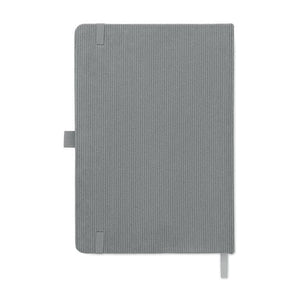 Notebook A5 in velluto a coste RPET - personalizzabile con logo