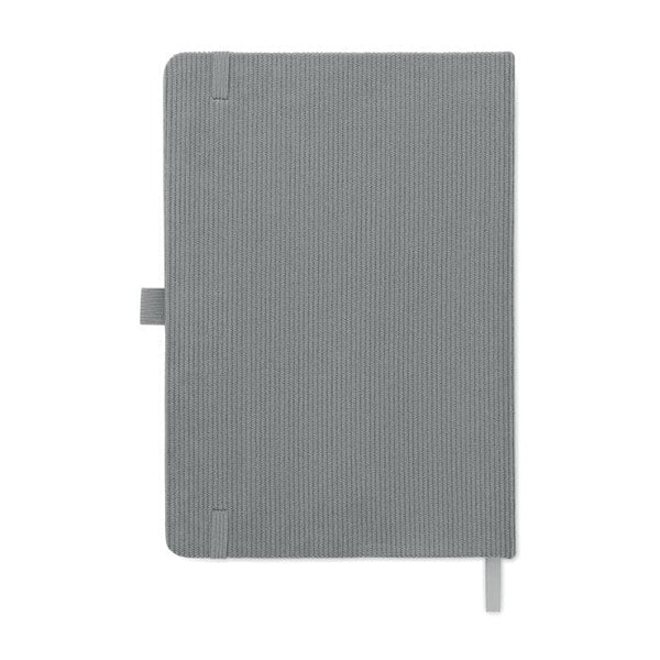 Notebook A5 in velluto a coste RPET - personalizzabile con logo