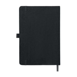 Notebook A5 in velluto a coste RPET - personalizzabile con logo