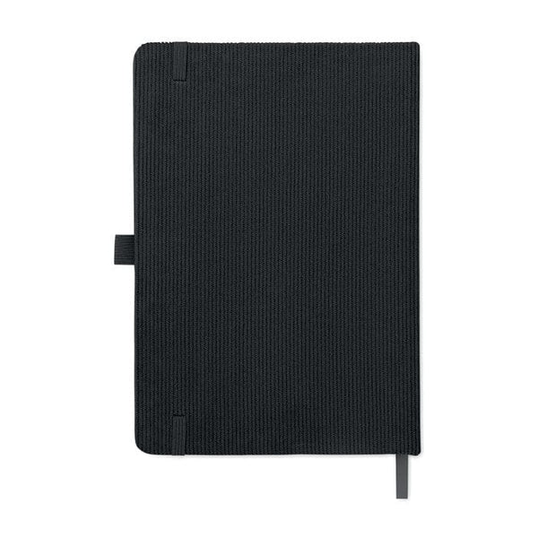 Notebook A5 in velluto a coste RPET - personalizzabile con logo