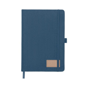 Notebook A5 in velluto a coste RPET - personalizzabile con logo