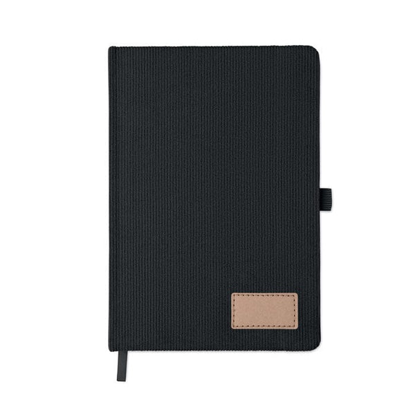 Notebook A5 in velluto a coste RPET - personalizzabile con logo