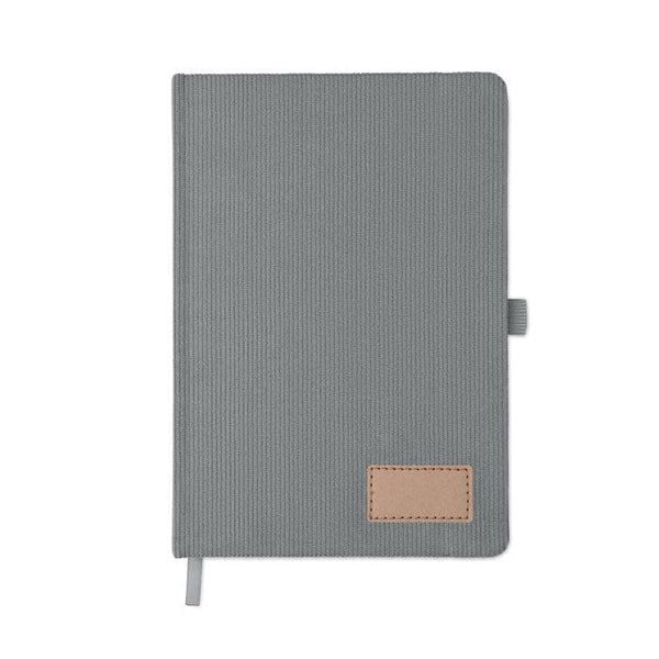 Notebook A5 in velluto a coste RPET - personalizzabile con logo